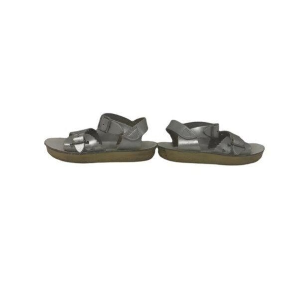Salt Water by Hoy Sandals Silver Hearts Girl's Size 7 Very good used condition N - Picture 6 of 8